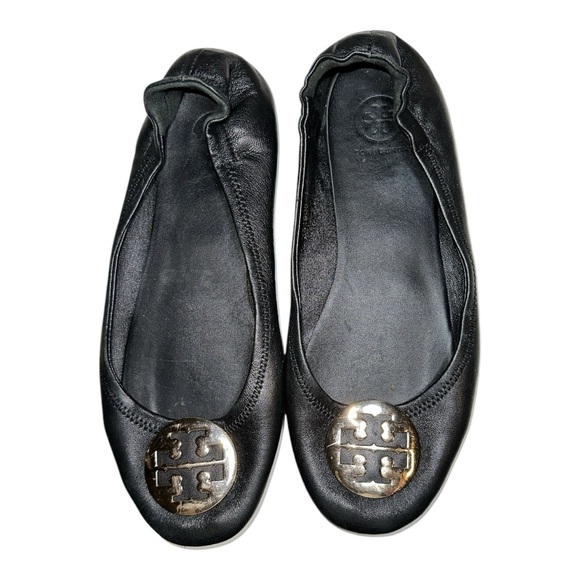 Tory Burch Women's black leather Minnie Travel Ballet Flats Size 41 - Picture 9 of 15